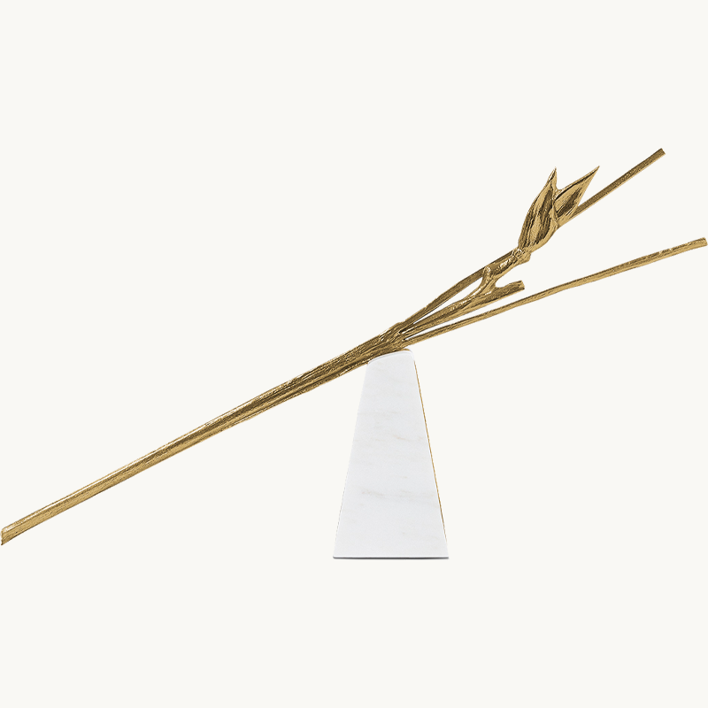 Escape Sculpture — marble and brass, side view, Maeve — House of Khatt